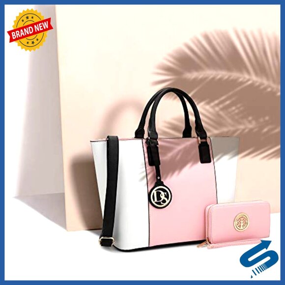 Large Vegan Leather Tote Bag with Matching Wallet, Work Shoulder Satchel - Picture 2 of 7